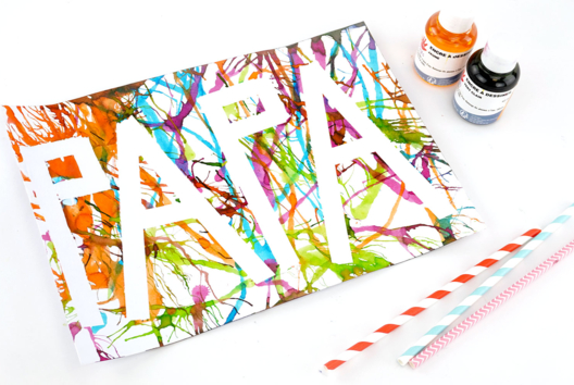 echnique de la peinture soufflée dessin - Activités manuelles fête des pères - 10doigts.fr - 2