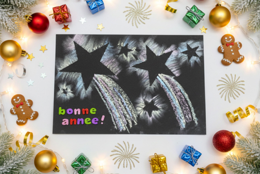 étoiles à la craie activité enfant - Activités manuelles Noël - 10doigts.fr - 2