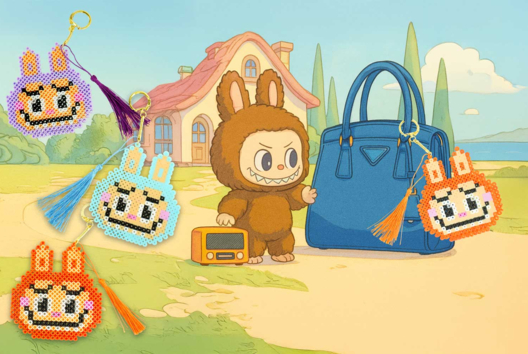 Fabriquez un porte-clés en perles à repasser monstre labubu - Activités manuelles porte-clés - 10doigts.fr - 2