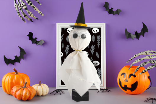 fantôme DIY halloween enfants - Activités manuelles Halloween - 10doigts.fr