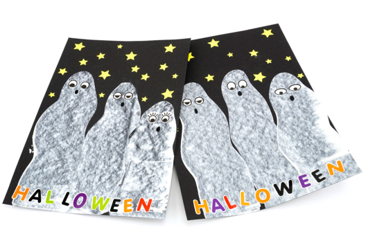 fantome raclette diy peinture - Activités manuelles Halloween - 10doigts.fr