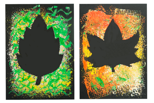 feuilles de chêne peinture - Activités manuelles peinture - 10doigts.fr - 2