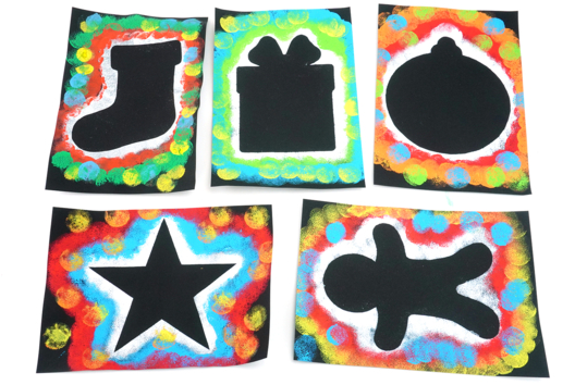 Forme Noel Tampon Peinture Enfant - Activités manuelles bricolages de Noël - 10doigts.fr - 2