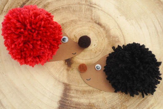 herisson pompon automne DIY facile - Activités manuelles animaux - 10doigts.fr - 2