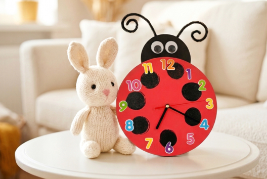 horloge coccinelle DIY enfants activité - Activités manuelles bricolages - 10doigts.fr