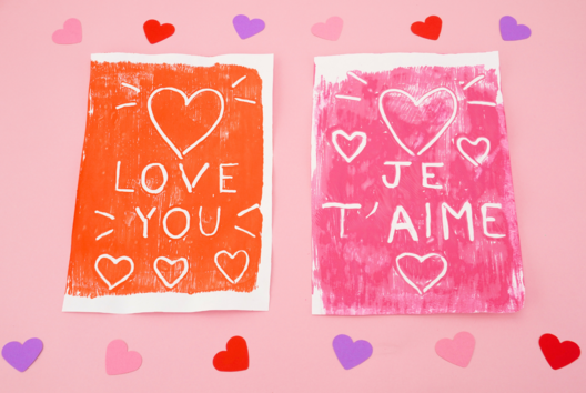 impression peinture facile saint valentin enfant - Activités manuelles Saint-valentin - 10doigts.fr
