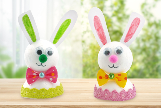 lapins blancs de pâques activité enfants - Activités manuelles DIY Pâques - 10doigts.fr