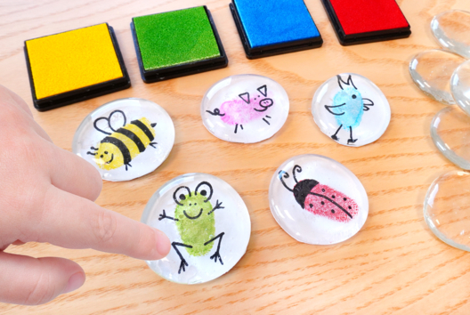 magnet empreinte de doigts enfants animaux encre - Activités manuelles animaux - 10doigts.fr