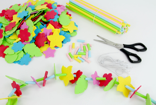 Matériel collier mousse hawai - Activités manuelles Carnaval, Mardi gras - 10doigts.fr - 2