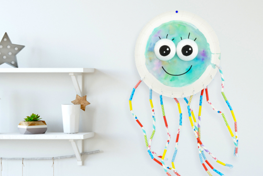 Meduse transfert Papier Alumium effet aquarelle - Activités manuelles océan - 10doigts.fr - 2