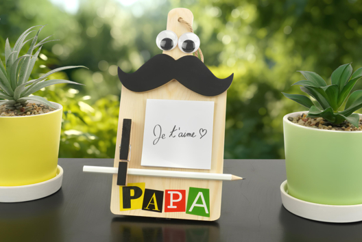 mémo moustache cadeau fête des pères - Activités manuelles fête des pères - 10doigts.fr