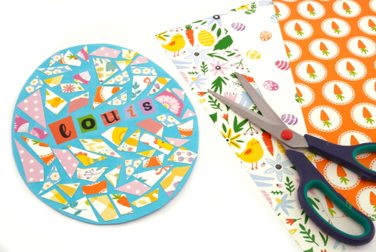 mosaique enfant facile paques - Activités manuelles DIY Pâques - 10doigts.fr