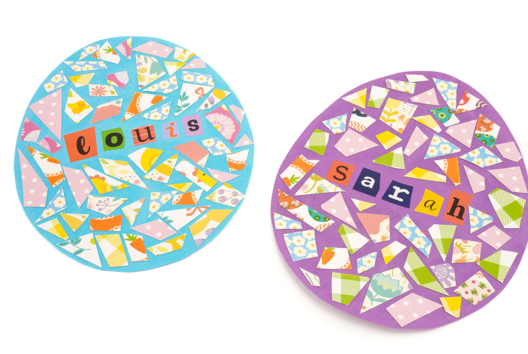 mosaique papier activité enfant - Activités manuelles DIY Pâques - 10doigts.fr - 2