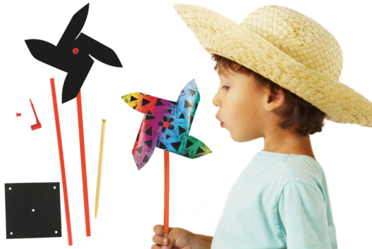 Moulin à vent en carte à gratter - Activités manuelles arc-en-ciel - 10doigts.fr