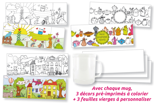 Mug à décorer - Activités manuelles objets décorés - 10doigts.fr