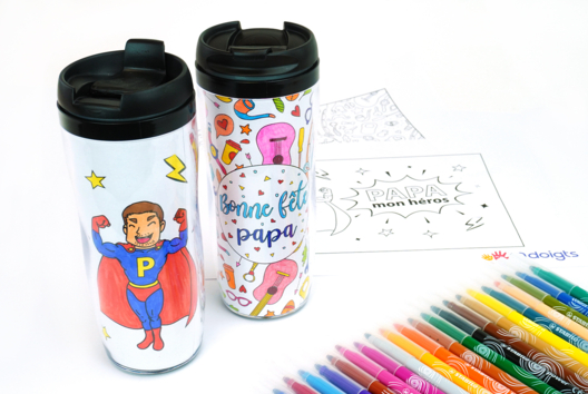 Thermos bonne fete papa - Activités manuelles fête des pères - 10doigts.fr