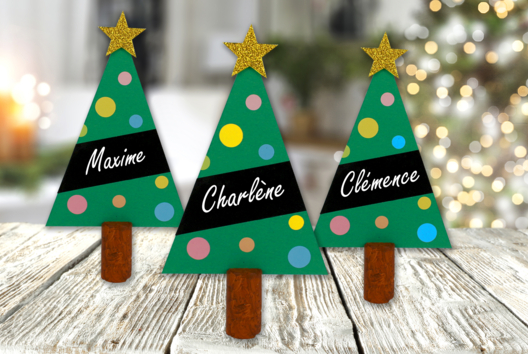 noel marque place sapin repas fêtes - Activités manuelles tables de fêtes - 10doigts.fr