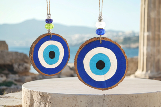 oeil porte bonheur rondin peinture - Activités manuelles créations de bijoux - 10doigts.fr