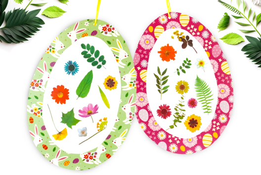 oeuf de pâques fleuri fleurs séchées - Activités manuelles DIY Pâques - 10doigts.fr