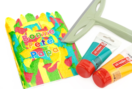 peinture à la raclette carte - Activités manuelles fête des pères - 10doigts.fr - 2