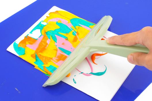 Peinture à la raclette - Activités manuelles fête des pères - 10doigts.fr