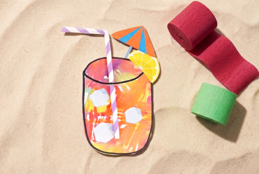 peinture papier crépon - Activités manuelles Été - 10doigts.fr
