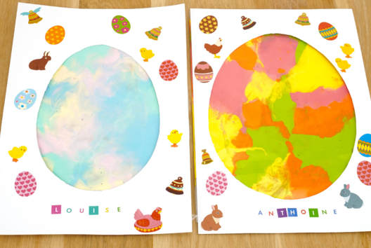 peinture propre activite bebe facile - Activités manuelles DIY Pâques - 10doigts.fr - 2