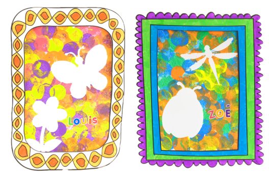 peinture silhouette printemps - Activités manuelles Printemps - 10doigts.fr