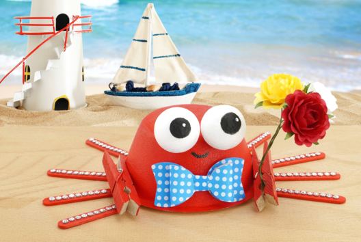 petit crabe DIY enfants été activité facile - Activités manuelles océan - 10doigts.fr
