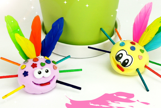 petite bébêtes rigolotes pâte à modeler enfants activité - Activités manuelles personnages rigolos - 10doigts.fr