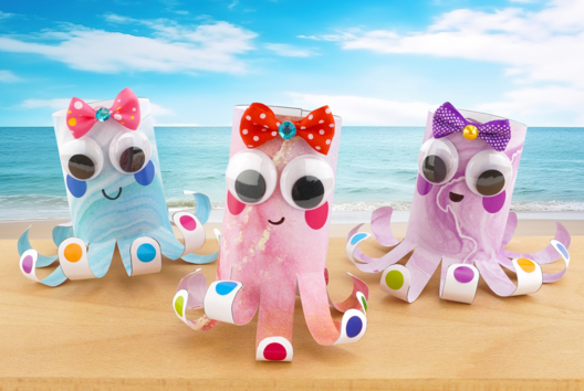 pieuvre en papier DIY - Activités manuelles océan - 10doigts.fr - 2