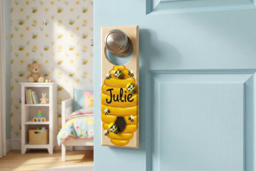 plaque de porte abeilles - Activités manuelles Déco maison DIY - 10doigts.fr