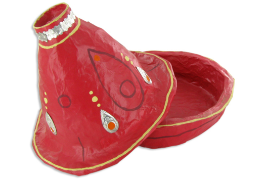 Plat à tajine en papier mâché - Activités manuelles objets décorés - 10doigts.fr - 2