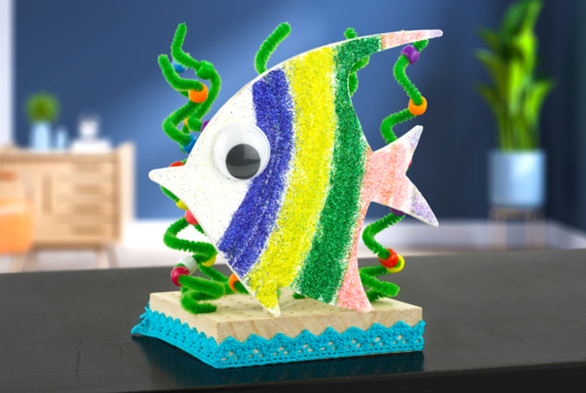Poisson Algues Paillettes - Activités manuelles océan - 10doigts.fr