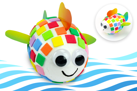 poisson arc en ciel bricolage enfants facile - Activités manuelles mosaïques - 10doigts.fr