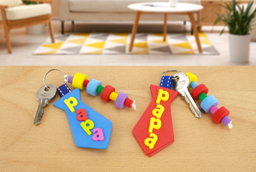 porte clés cravate fête des pères cadeau - Activités manuelles fête des pères - 10doigts.fr