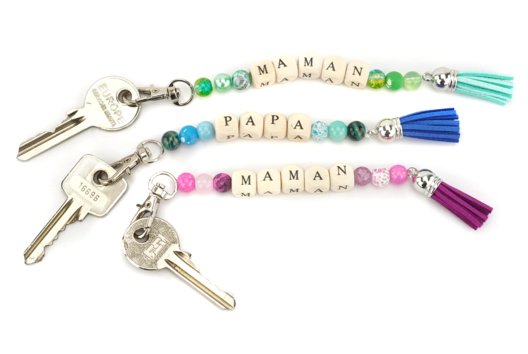10 Barres De Porte-clés Perles DIY – Métal Argenté, Perles Amovibles Pour Création De Bijoux