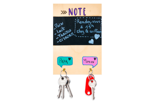porte clés mural ardoise mémo - Activités manuelles fête des mères - 10doigts.fr