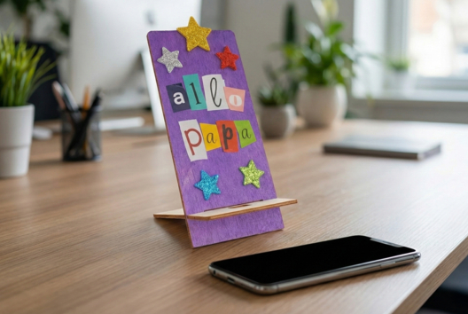 porte smartphone cadeau fête des pères enfants DIY - Activités manuelles fête des pères - 10doigts.fr