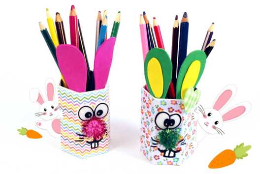 pot tête de lapins - Activités manuelles DIY Pâques - 10doigts.fr