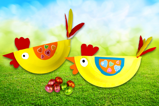 poule assiette carton activité paques enfants - Activités manuelles DIY Pâques - 10doigts.fr