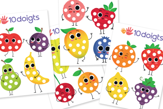 printable fruits gratuit activité enfants - Activités manuelles apprendre les couleurs - 10doigts.fr - 2