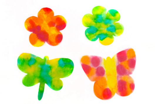 printemps fleur papillon encre - Activités manuelles animaux - 10doigts.fr - 2