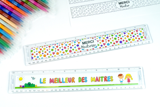 règle cadeau fin année maitresse - Activités manuelles cadeaux maitresses, maitres, ATSEM, AESH, nounous... - 10doigts.fr - 2