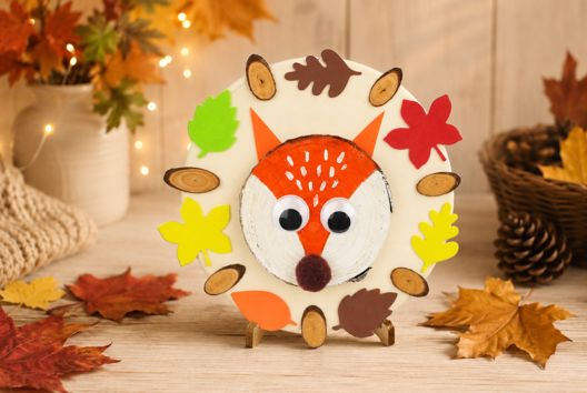 Renard Rondin Bois Activite Automne Enfant - Activités manuelles d'automne - 10doigts.fr