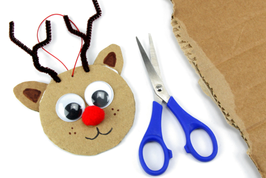 renne noël carton recyclé déco sapin - Activités manuelles animaux - 10doigts.fr