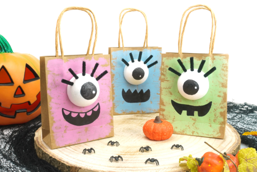 sac bonbon halloween monstre - Activités manuelles Halloween - 10doigts.fr