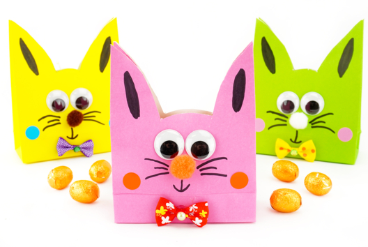 Sac Paques Lapin Colore - Activités manuelles DIY Pâques - 10doigts.fr