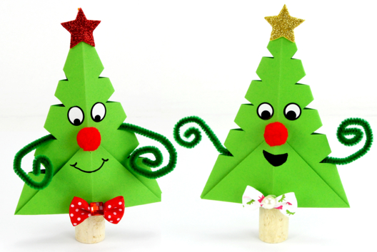 sapin de noël en papier facile activité enfant - Activités manuelles collage, pliage - 10doigts.fr