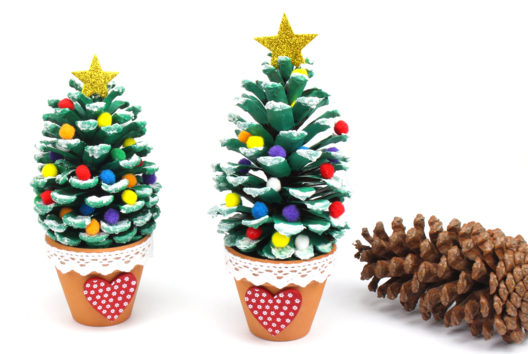 sapin noël pomme de pin activité enfant - Activités manuelles tables de fêtes - 10doigts.fr - 2
